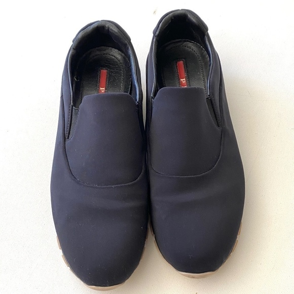 Prada Black Slip On Sneakers Size 39 - Picture 1 of 7